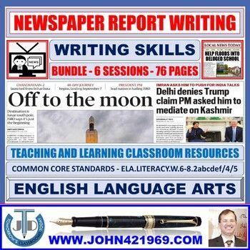 newspaper report writing bundle  teaching  learning resources