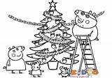 Peppa Christmas Pig Coloring Pages Drawing Easy Kids sketch template
