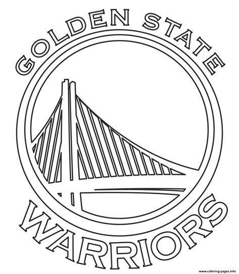 nba teams logo golden state warriors coloring page printable