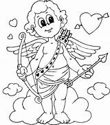 Valentine Coloring Cupid Printable Pages Valentines Cloud Kids Book Colouring Print Advertisement sketch template