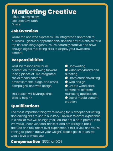 write  perfect job description hire integrated