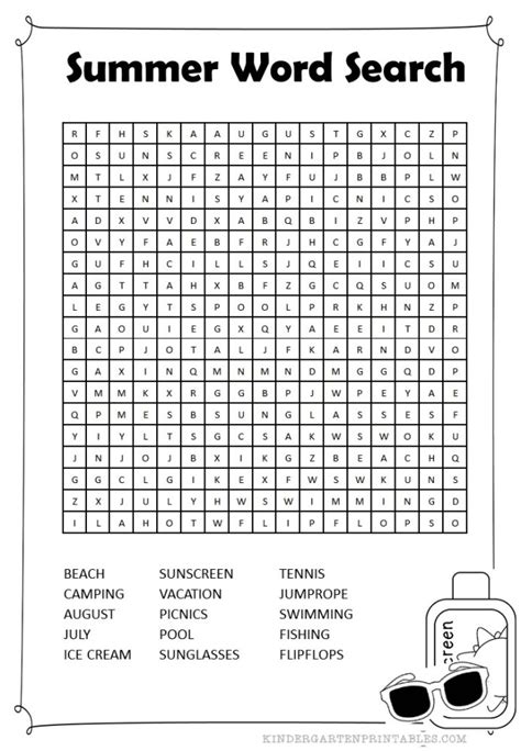 summer word search  printable