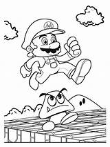 Mario Coloring Super Pages Fun sketch template