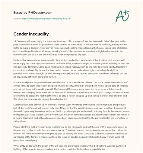 gender inequality 600 words