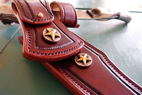 handmade custom leather knife sheath  strong horse leather