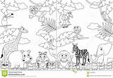 Coloring African Savannah Landscapes Savanna Pages Colouring Animals Landscape Template Funny Cartoon Scenes sketch template