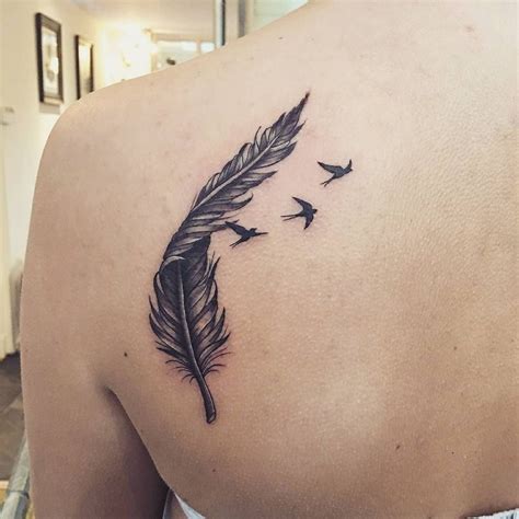 Feather And Birds Tattoo
