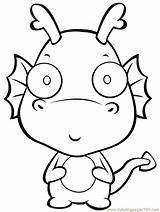 Dragon Coloring Pages Dragons Kids Cute Cartoon Baby Fantasy Color Printable Print Simple Drawing Outline Clipart Cliparts Book Sheets Clip sketch template