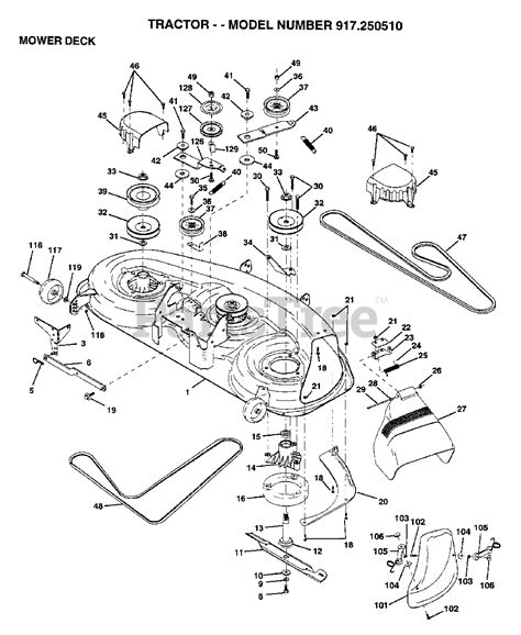 craftsman  craftsman lawn tractor mower deck parts lookup  diagrams partstree