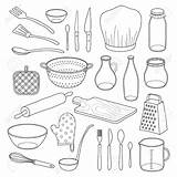 Drawing Utensils Kitchen Cooking Tools Getdrawings sketch template