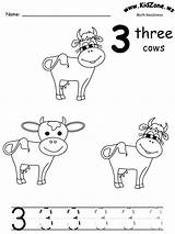 Number Worksheets Farm Preschool Kindergarten Math Three Animals Worksheet Tracing Theme Kidzone Printable Readiness Trace Activities Activity Pre Ws Prek sketch template