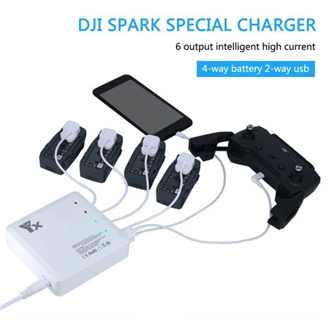 dji spark charger  output universal charger   usb ports   charges drone  dji xy