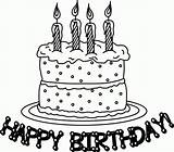 Birthday Letscolorit Cake Happy Coloring sketch template