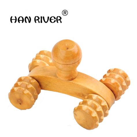 Hanriver Portable Small Four Wheeler Massager Wooden Full Body Massage