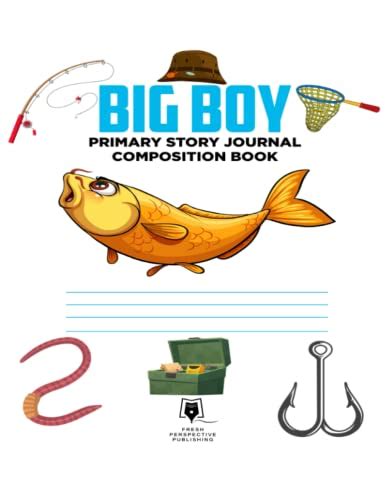 big boy primary story journal composition book fishing  pages