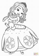 Coloring Sofia Pages Princess Disney Cute Printable sketch template