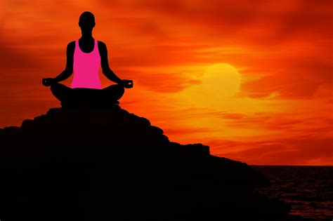 yoga silhouette sunset meditation  stock photo public domain pictures