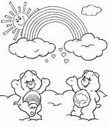 Coloring Pages Clipart Preschool Rainbows Rainbow Library Bear Care sketch template