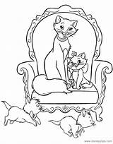 Aristocats Coloring Pages Duchess Kittens Her Disneyclips Funstuff sketch template