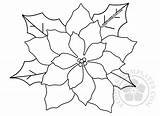 Christmas Poinsettia Coloring Flower Paper Pages Flowers Templates sketch template