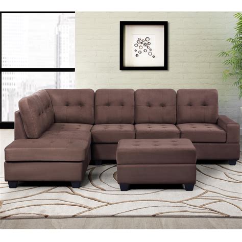 topcobe sectional sofa set sofa couch  reversible chaise  piece sofa  storage ottoman
