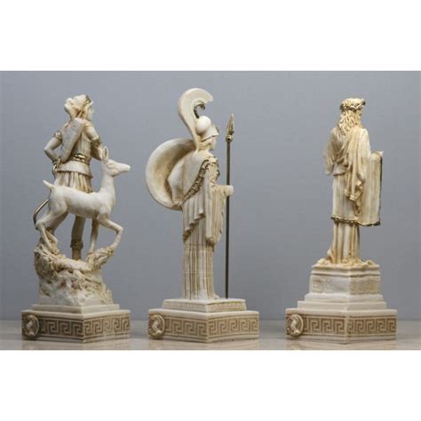 Set 3 Greek Roman Goddess Athena Artemis Demeter Statue