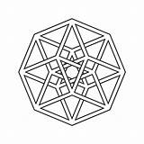 Tesseract Hypercube Line Geometry sketch template