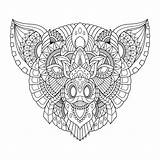 Mandala Pig Premium Zentangle Lineal Coloring Illustration Vector Book Style sketch template