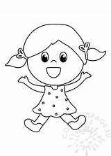 Girl Jump Happy Little Holiday Coloring sketch template