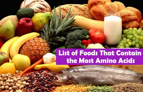 list of foods that contain the most amino acids amino
