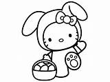 Kitty Hello Easter Coloring Pages Hellokitty sketch template