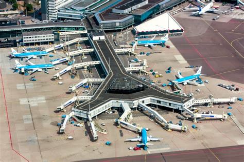amsterdam netherlands aerial view  schiphol amsterdam airport  planes