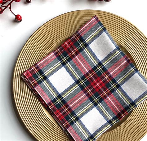 tartan napkins plaid napkins christmas napkins table etsy