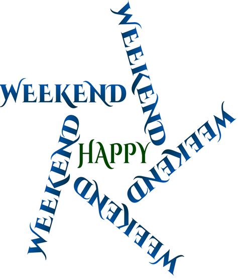afbeelding van blauw kleur gelukkig weekend logo geisoleerd aan