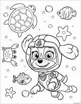 Paw Patrol Underwater Pages Rubble Coloring Color Online Printable sketch template