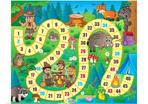 camping board game printable template  printable papercraft templates