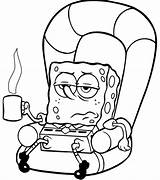 Spongebob Esponja Sick Mewarnai Gary Coloringhome Squarepants Sponge sketch template