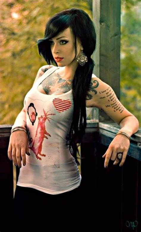 9 hot raven haired beauties girl tattoos inked girls women