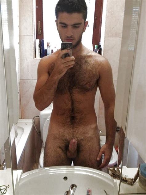 hairy nude man take mirror selfies nude horny men