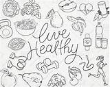 Healthy Doodle Lifestyle Living Doodles sketch template