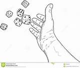 Dice Clipart Rolling Hand Roll Vector Outline Clipground Stock Resolution Preview sketch template