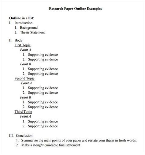 research paper outline template paper outline essay outline