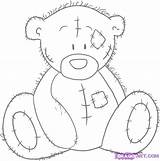 Teddy Bear Tatty Drawing Patchwork Drawings Dragoart Coloring Pages Easy sketch template