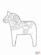 Swedish Horse Dala Coloring Online Pages sketch template
