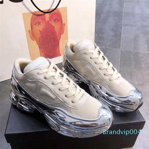 listing raf simons shoes woman casual retro leather breathable mesh increased mirror