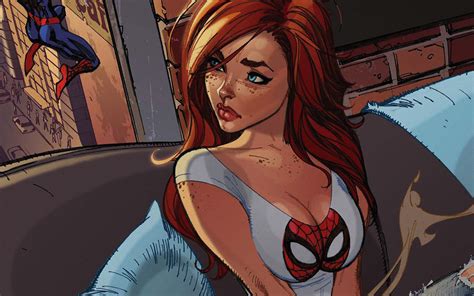 Af39 Spiderman Mary Jane Angry Illustration Cartoon