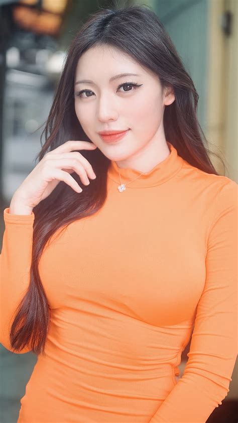 Online Crop Hd Wallpaper Kiki Hsieh Asian Women Model Orange