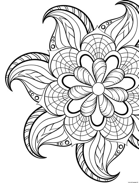 mandala flowers spring coloring page printable