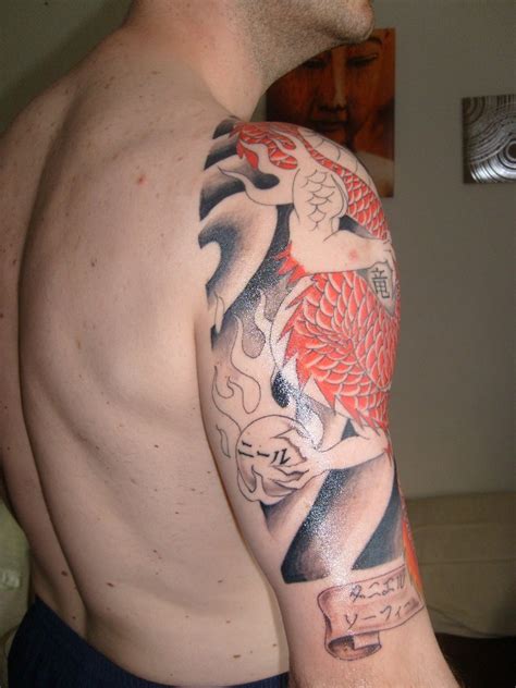 dragon  sleeve  progress tattoos photo