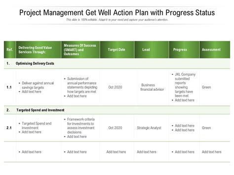 project management   action plan  progress status